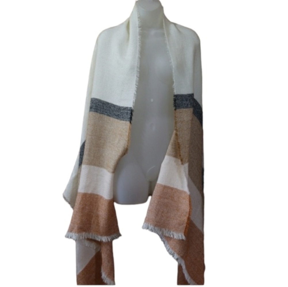 Old Navy Striped Oversized Blanket Scarf Wrap Shawl 76x34